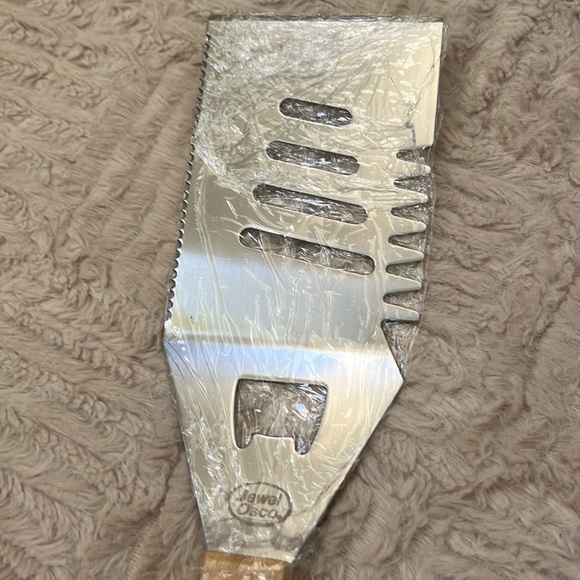 Jewel Osco bbq grill spatula tool bottle opener wooden handle  New - Picture 2 of 16